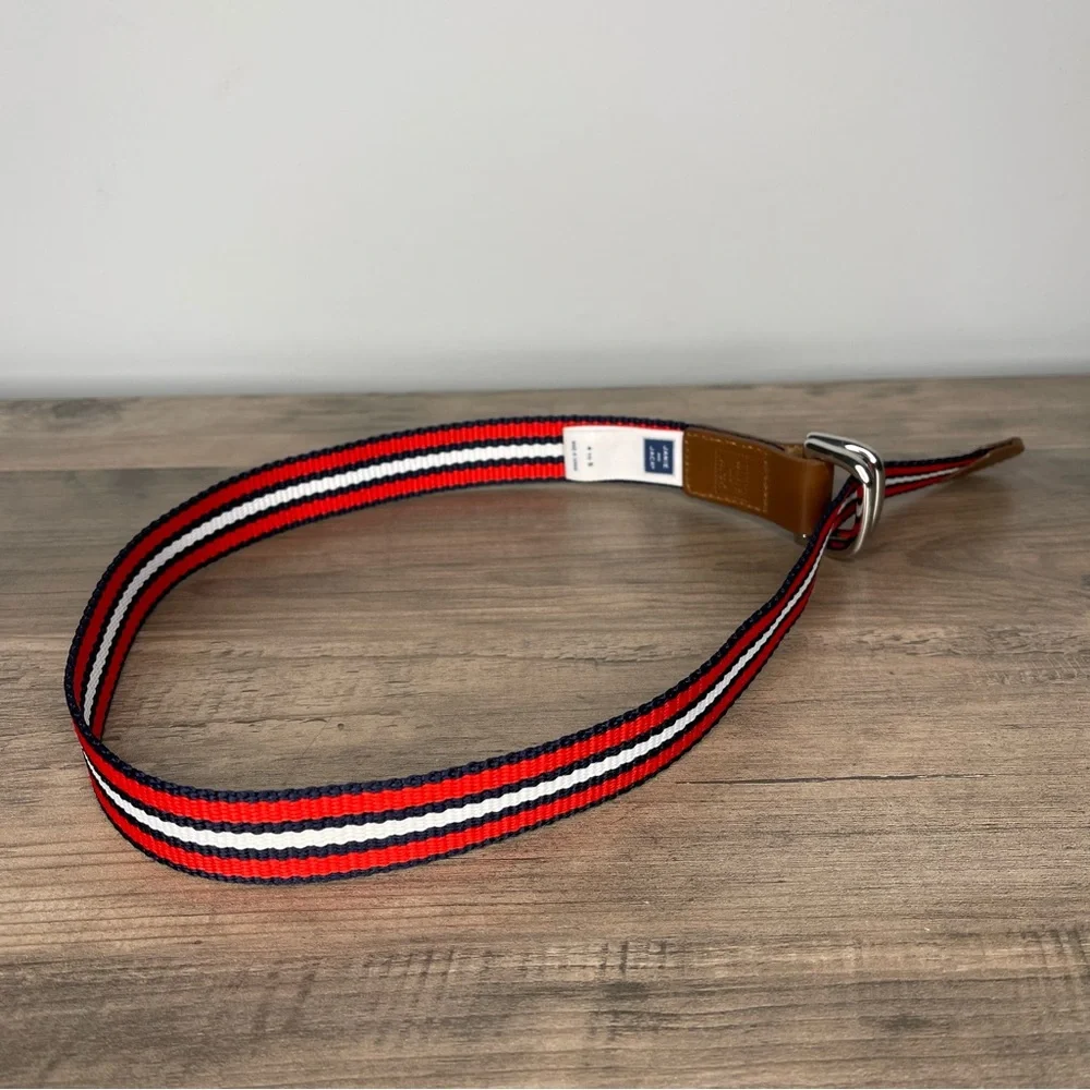 Boys Janie and & Jack red white‎ striped belt size 4-5